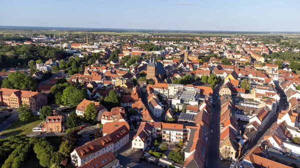 Vista Aérea Cidade Velha Delitzsch Alemanha Oriental — Fotografia de Stock