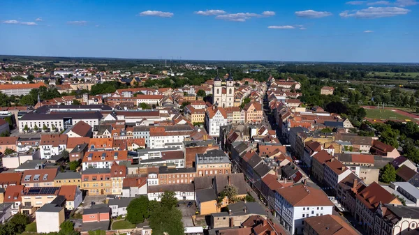 Vista Aérea Cidade Lutherstadt Wittenberg Saxony Anhalt — Fotografia de Stock