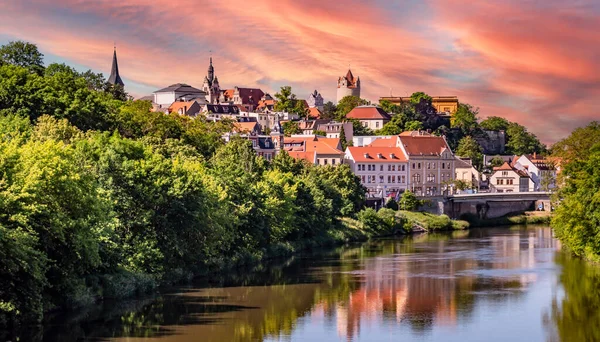 Saksonya Anhalt Daki Bernburg Şehrinin Panoramik Manzarası — Stok fotoğraf