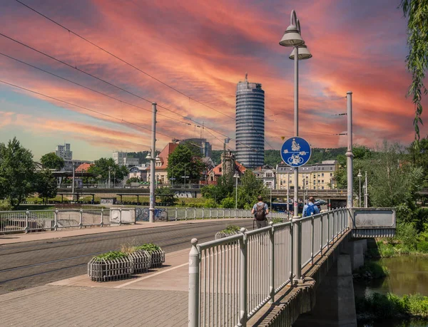 Jena Doğu Almanya Nın Şehir Panoraması — Stok fotoğraf