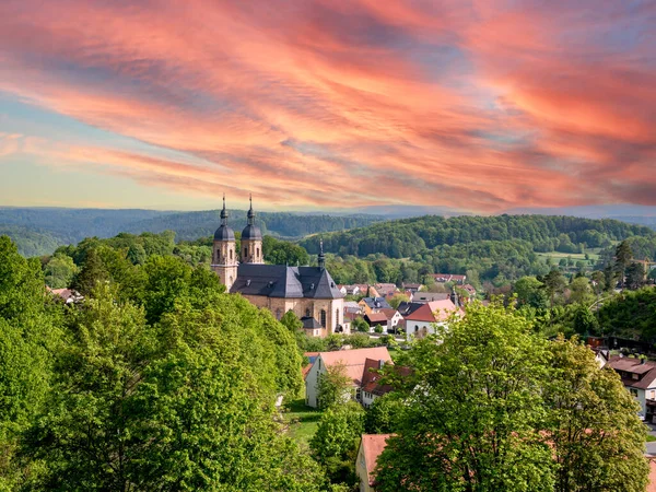 Kilátás Bazilikára Goessweinstein Franconia Bajorország — Stock Fotó