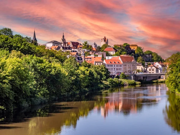 Saksonya Anhalt Daki Bernburg Şehrinin Panoramik Manzarası — Stok fotoğraf