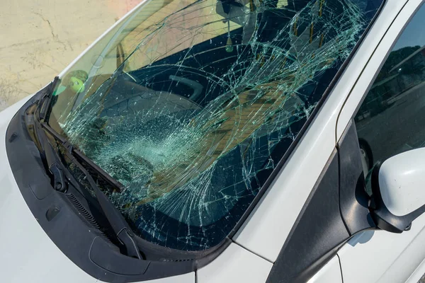 Broken Windshield Car — Stock Photo, Image