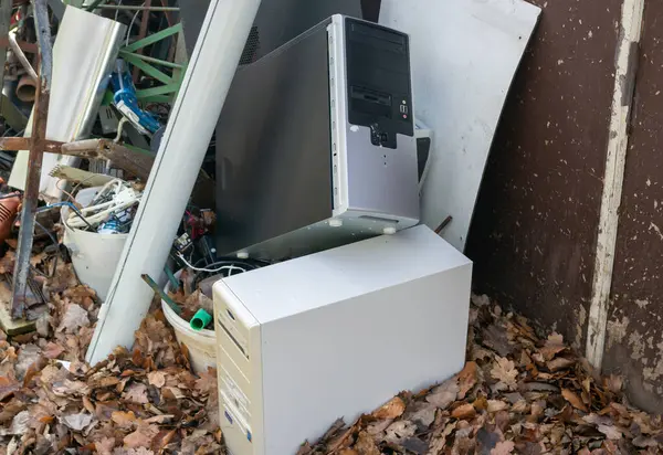 Old PC tower electronic waste for recycling
