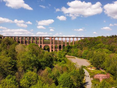 Panorama Goeltzsch Viaduct in Vogtland, Saxony East Germany clipart