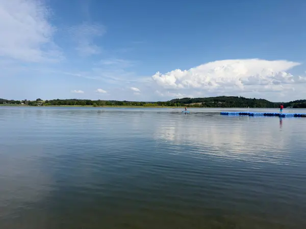 stock image Take a trip by boat over the Poehl dam in Vogtland, Saxony