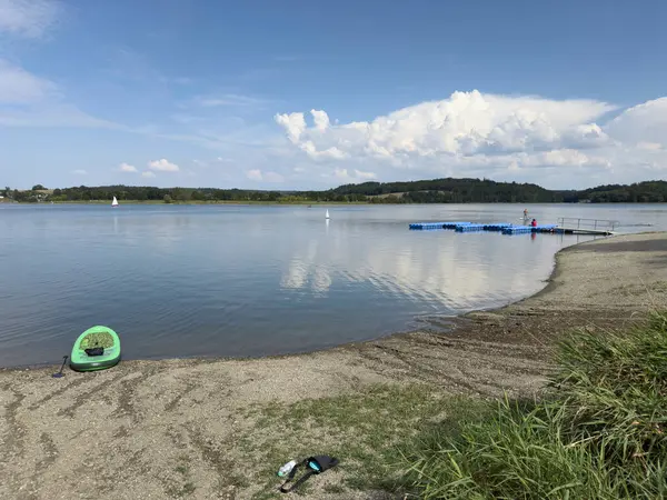 stock image Take a trip by boat over the Poehl dam in Vogtland, Saxony