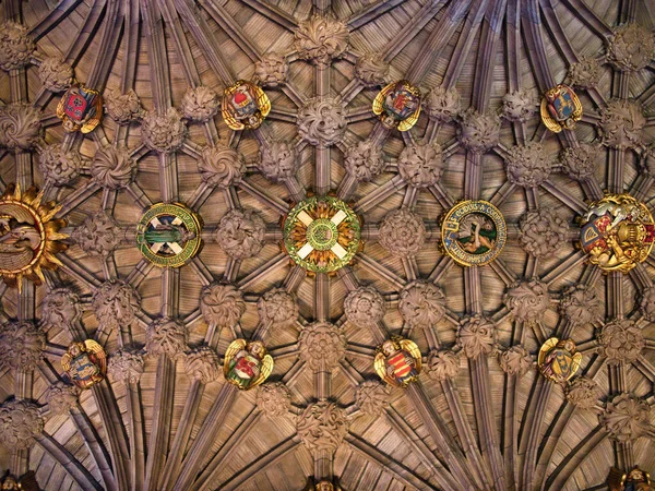 Dekorativní Stropní Bossové Dekorace Kapli Bodláčí Katedrále Gilese Edinburghu Skotsko — Stock fotografie