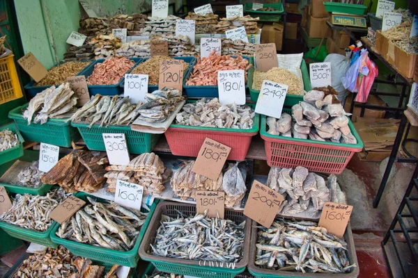 Různé Druhy Sušených Ryb Prodej Kandy Středním Srí Lance — Stock fotografie