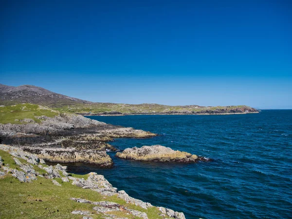 位于英国苏格兰外赫布里底群岛的东哈里斯金石路地区的海岸线 威格山 哈里斯Igneous复合体 脉复合体 花岗岩和斑岩花岗岩 火热的基石 — 图库照片