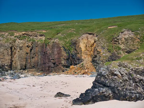 Rock Strata Visible Rock Debris Coastal Land Slip Beach Butt — Stock Photo, Image
