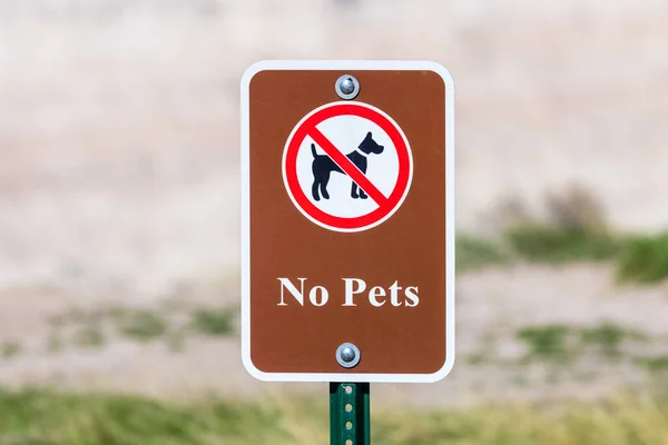 Znak Wskazujący Parku Narodowym Badlands Nie Wolno Przebywać Zwierzętom — Zdjęcie stockowe
