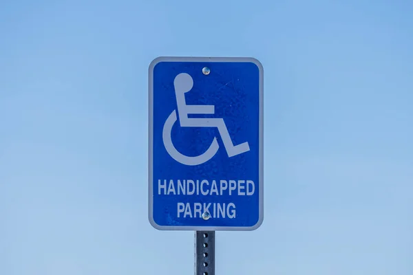 Handicap Sinal Estacionamento Parque Nacional Badlands — Fotografia de Stock