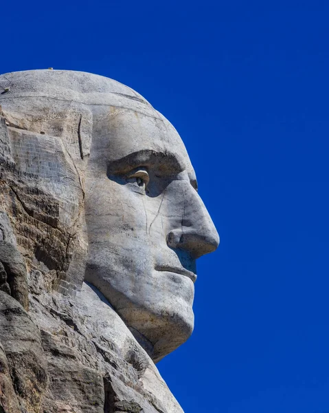 Primer Plano Escultura George Washington Monumento Nacional Mount Rushmore Imágenes de stock libres de derechos