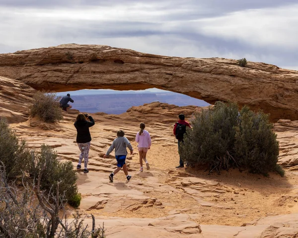 stock image Moab, Utah, USA  - May 5 2023: Mesa Arch in the Island in the Sky district of Canyonlands National Park near Moab Utah