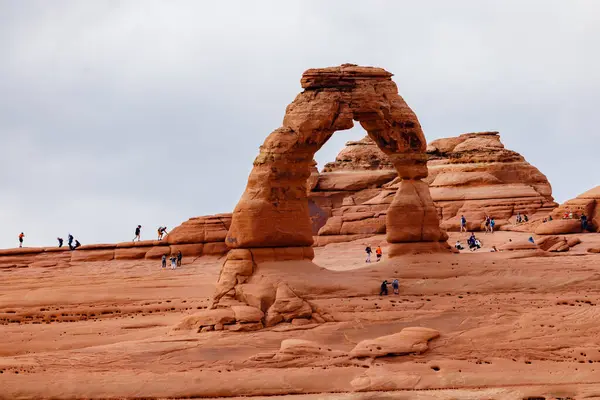 stock image Delicate Arch from Upper Delicate Arch Viewpoint in Arches National Park near Moab Utah