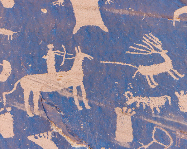 Petroglyphs at Newspaper Rock State Historical Monument in Utah