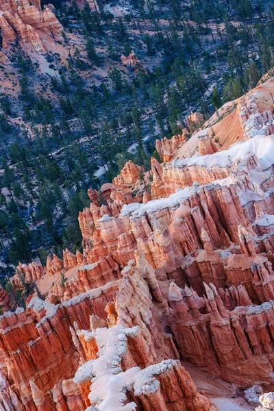 Formations Rocheuses Hoodoos Bryce Canyon Surplombant Parc National Bryce Canyon — Photo