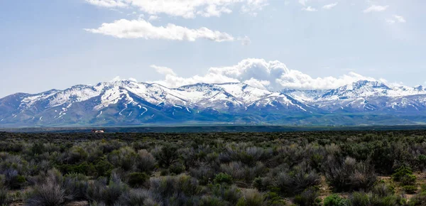Panorama East Humboldt Range Elko County Nevada Spring Snow — Stock Photo, Image