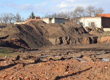Construction site in the city ready to build