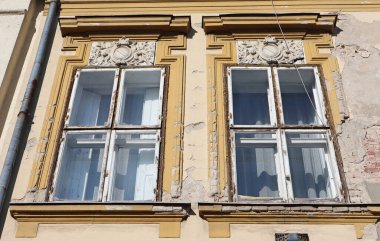 Windows of an old ruined building