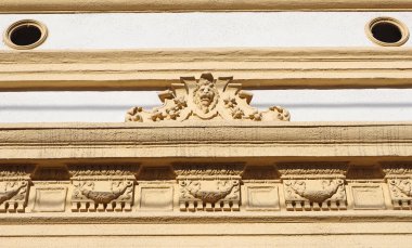 Ornaments on the wall of an old building