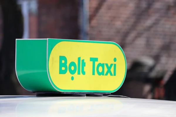 Bolt Taxi Auto Licht Und Schild — Stockfoto