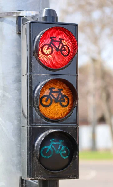 Traffic Lights Bicycle Road Crossing — Stock Photo, Image