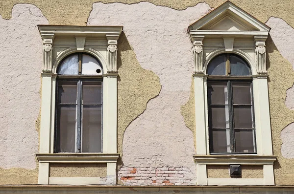 Windows Old Ruined Building — Stock Fotó