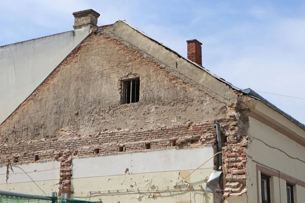 Démolition Bâtiments Anciens Dans Ville — Photo