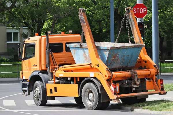Garbage Transporter Truck Street — Stock Photo, Image