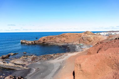 Canary Islands of Spain ocean and rocks clipart