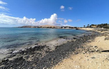 Canary Islands of Spain ocean and rocks clipart