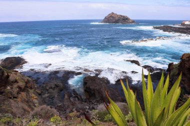 Atlantik Okyanusu kıyısındaki sahil Tenerife adası İspanya