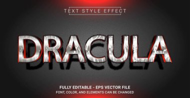 Drakula Metin Biçimi Efekti. Düzenlenebilir Grafik Metin Şablonu.