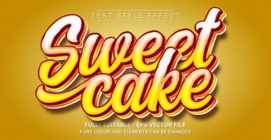 Tatlı Kek Metin Biçimi Efekti. Düzenlenebilir Grafik Metin Şablonu.