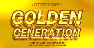 Altın Nesil Metin Biçimi Efekti. Düzenlenebilir Grafik Metin Şablonu.