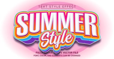 Yaz Metni Stili Efekti. Düzenlenebilir Grafik Metin Şablonu.