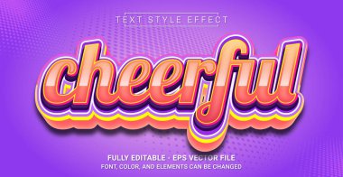 Neşeli Metin Biçimi Efekti. Düzenlenebilir Grafik Metin Şablonu.