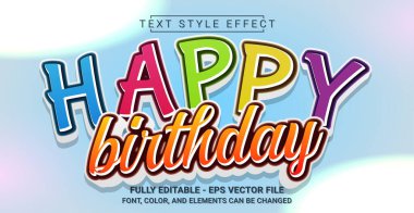 Mutlu Yıllar Metin Biçimi Efekti. Düzenlenebilir Grafik Metin Şablonu.