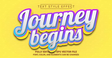 Seyahat Metin Biçimi Efekti Başlıyor. Düzenlenebilir Grafik Metin Şablonu.