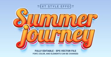 Yaz Yolculuğu Metin Stili Efekti. Düzenlenebilir Grafik Metin Şablonu.
