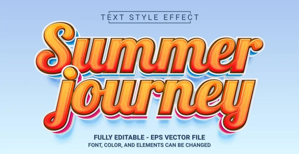 Summer Journey Text Style Effect Bewerkbaar Grafisch Tekstsjabloon — Stockvector