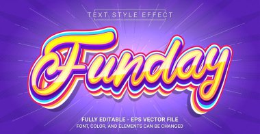 Funday Metin Biçimi Efekti. Düzenlenebilir Grafik Metin Şablonu.