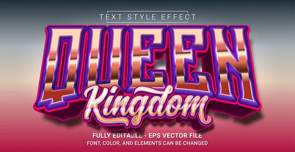 Queen Kingdom Metin Biçimi Efekti. Düzenlenebilir Grafik Metin Şablonu.