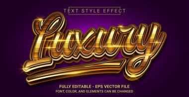 Lüks Altın Metin Stili Efekti. Düzenlenebilir Grafik Metin Şablonu.