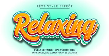 Metin Biçimi Efekti Rahatlatılıyor. Düzenlenebilir Grafik Metin Şablonu.
