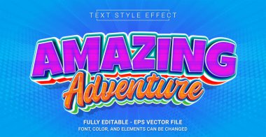 İnanılmaz Macera Metni Efekti. Düzenlenebilir Grafik Metin Şablonu.