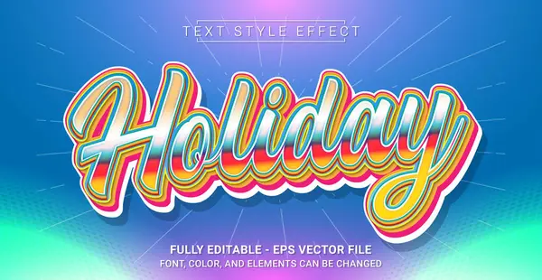 Tatil Metni Biçimi Efekti. Düzenlenebilir Grafik Metin Şablonu.