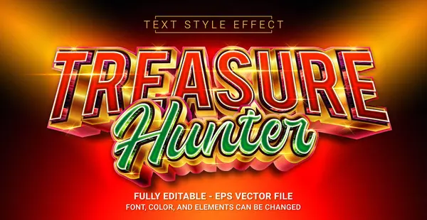 Treasure Hunter Texto Estilo Efeito Modelo Texto Gráfico Editável Gráficos De Vetores